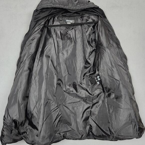 Kenneth Cole Reaction Puffer Parka Womens XL Black Hooded Quilted Down Coat - Picture 10 of 15